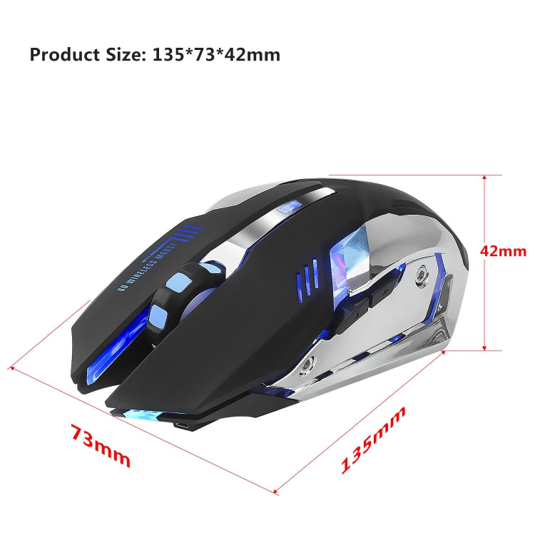 HXSJ M10 2.4GHz 6-keys USB Rechargeable Colorful Lighting Ergonomic 2400DPI Wireless Optical Gaming Mouse for Desktop Computers - Wireless Mice by HXSJ | Online Shopping South Africa | PMC Jewellery | Buy Now Pay Later Mobicred