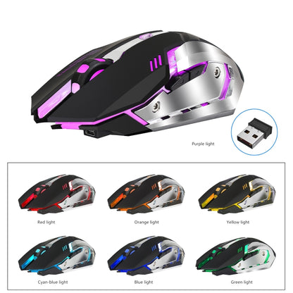 HXSJ M10 2.4GHz 6-keys USB Rechargeable Colorful Lighting Ergonomic 2400DPI Wireless Optical Gaming Mouse for Desktop Computers - Wireless Mice by HXSJ | Online Shopping South Africa | PMC Jewellery | Buy Now Pay Later Mobicred