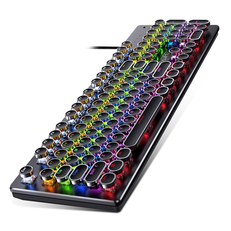 YINDIAO Electroplating Punk Mixed Light USB Mechanical Gaming Wired Keyboard, Tea Shaft (Black) - free shipping - PMC Jewellery - Order now!