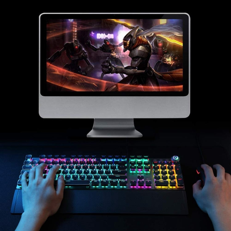 AULA F2088 108 Keys Mixed Light Plating Punk Mechanical Blue Switch Wired USB Gaming Keyboard with Metal Button(Silver) - free shipping - PMC Jewellery - Order now!