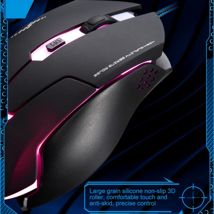 Chasing Leopard T7 USB 6-keys 2400DPI Three-speed Adjustable Backlight Wired Optical Gaming Mouse Built-in Counter Weight, Length: 1.8m - free shipping - PMC Jewellery - Order now!