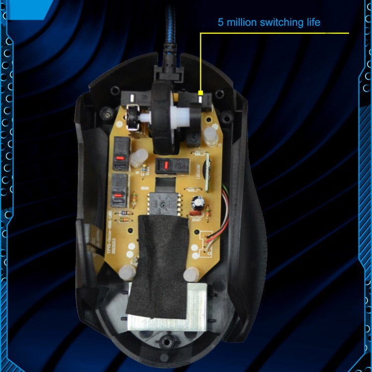 Chasing Leopard T7 USB 6-keys 2400DPI Three-speed Adjustable Backlight Wired Optical Gaming Mouse Built-in Counter Weight, Length: 1.8m - free shipping - PMC Jewellery - Order now!