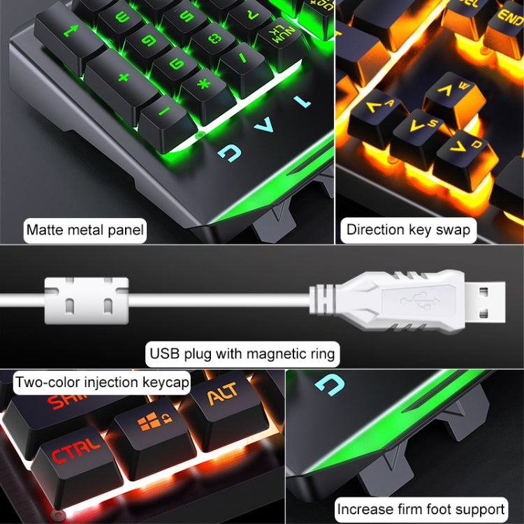 YINDIAO V2 Mechanical Feel Gaming Keyboard Mouse Set (White Rainbow Light) - free shipping - PMC Jewellery - Order now!