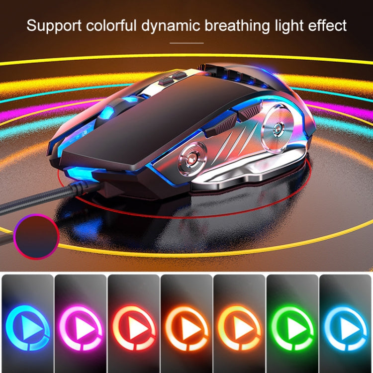 YINDIAO V2 Mechanical Feel Gaming Keyboard Mouse Set (White Rainbow Light) - free shipping - PMC Jewellery - Order now!