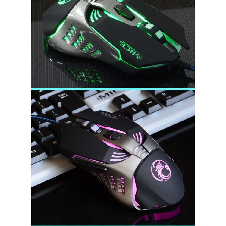 iMICE V5 USB 7 Buttons 4000 DPI Wired Optical Colorful Backlight Gaming Mouse for Computer PC Laptop (White) - free shipping - PMC TechLife - Order now!