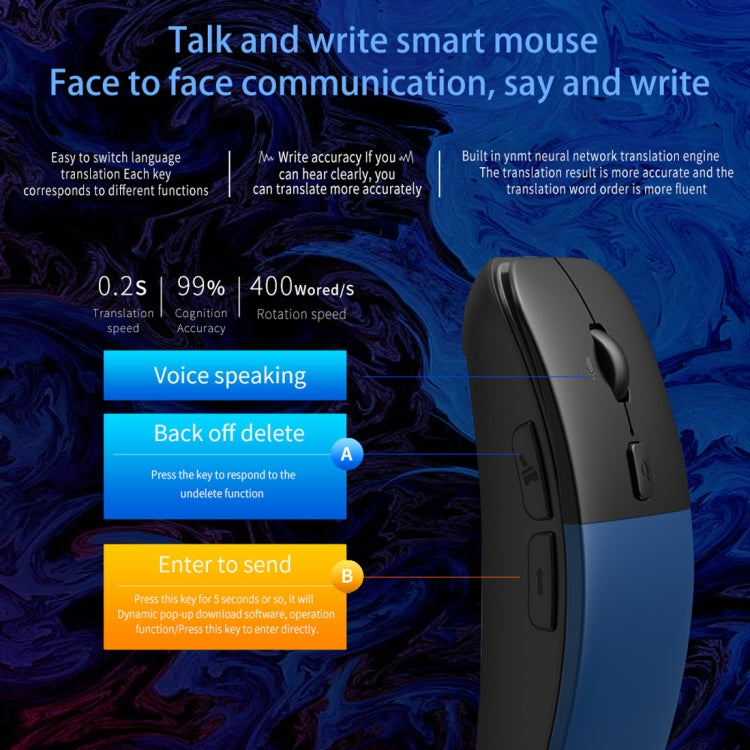 Boeleo BM01 Smart Voice Language Translation Wireless Mouse(Grey) - free shipping - PMC Jewellery - Order now!