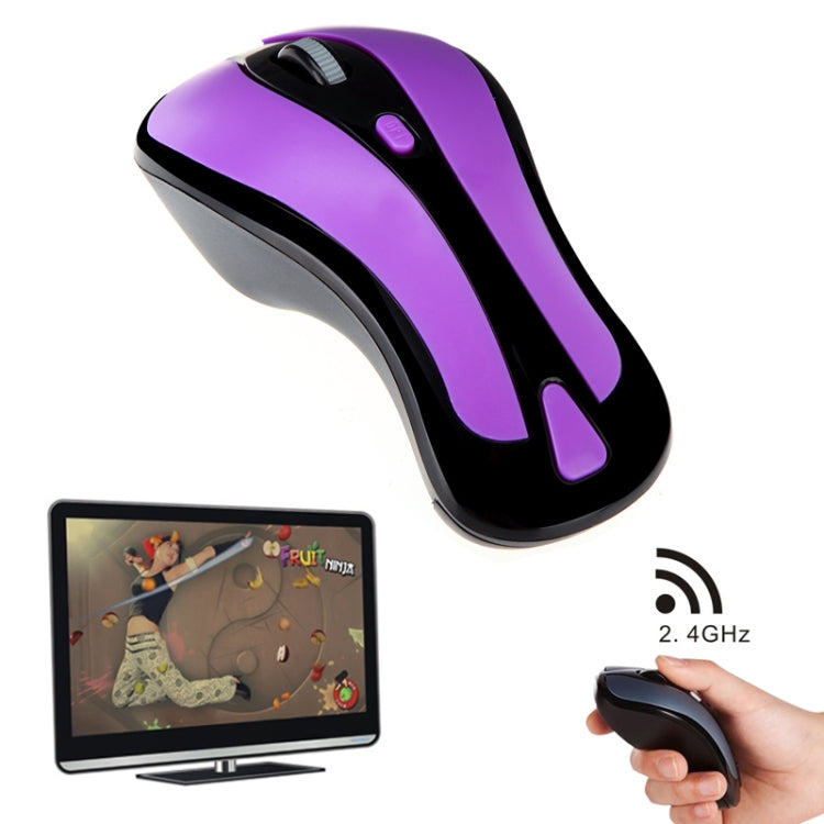 PR-01 6D Gyroscope Fly Air Mouse 2.4G USB Receiver 1600 DPI Wireless Optical Mouse for Computer PC Android Smart TV Box (Purple + Black) - free shipping - PMC Jewellery - Order now!