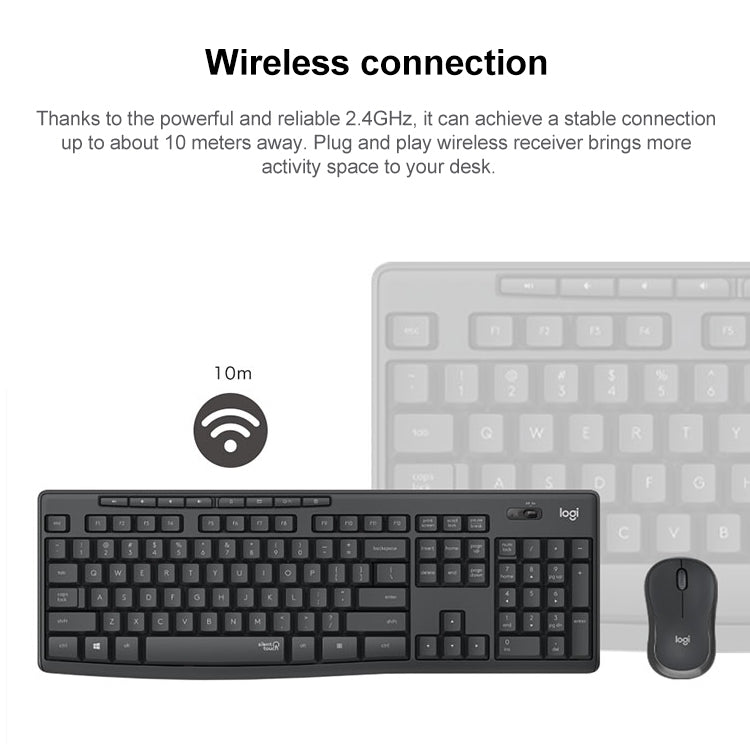 Logitech MK295 USB Wireless Silence Keyboard Mouse Set (White) - Wireless Keyboard by Logitech | Online Shopping South Africa | PMC Jewellery | Buy Now Pay Later Mobicred