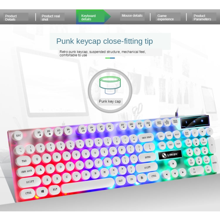 TX300 Mechanical Feel Backlight Punk Wired Keyboard Mouse Set (Black) - free shipping - PMC TechLife - Order now!