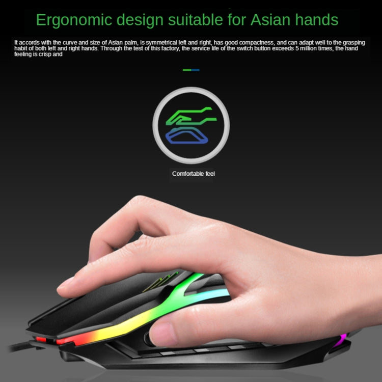 TX300 Mechanical Feel Backlight Punk Wired Keyboard Mouse Set (White) - Wired Keyboard by PMC TechLife | Online Shopping South Africa | PMC TechLife | Buy Now Pay Later Mobicred