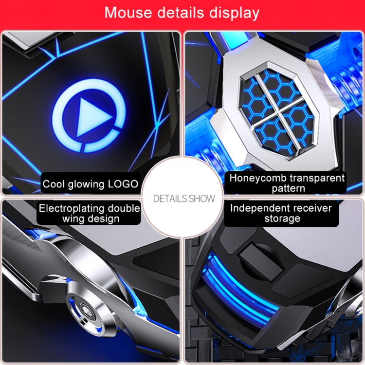 YINDIAO A7 2.4GHz 1600DPI 3-modes Adjustable 7-keys Rechargeable RGB Light Wireless Silent Gaming Mouse (White) - free shipping - PMC Jewellery - Order now!