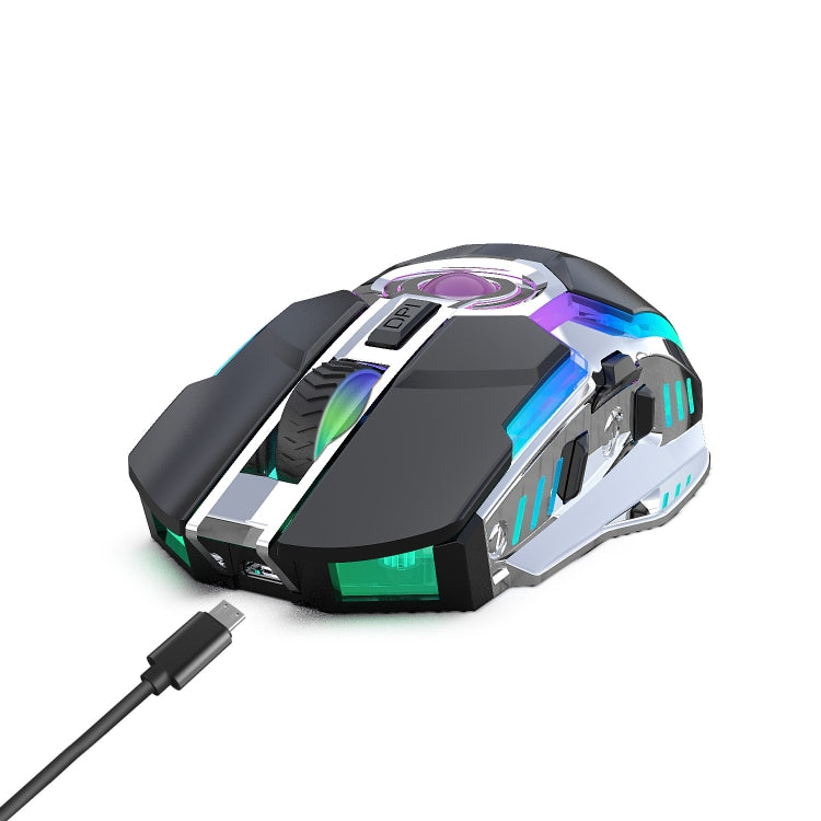 ZERODATE T30 2.4GHz 2400DPI Three-speed Adjustable RGB Backlight Wireless Optical Mouse(Grey) - Wireless Mice by ZERODATE | Online Shopping South Africa | PMC Jewellery | Buy Now Pay Later Mobicred