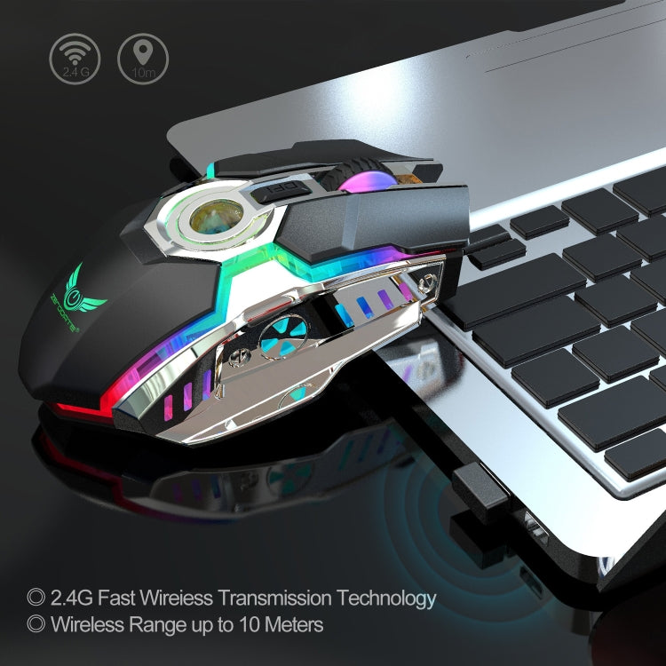 ZERODATE T30 2.4GHz 2400DPI Three-speed Adjustable RGB Backlight Wireless Optical Mouse(Grey) - free shipping - PMC Jewellery - Order now!