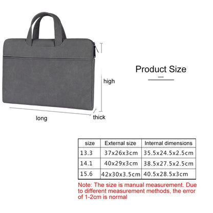 ST06 Waterproof PU Leather Zipper Hidden Portable Strap One-shoulder Handbag for 13.3 inch Laptops, with Suitcase Belt(Dark Gray) - 13.3 inch by PMC Jewellery | Online Shopping South Africa | PMC Jewellery | Buy Now Pay Later Mobicred