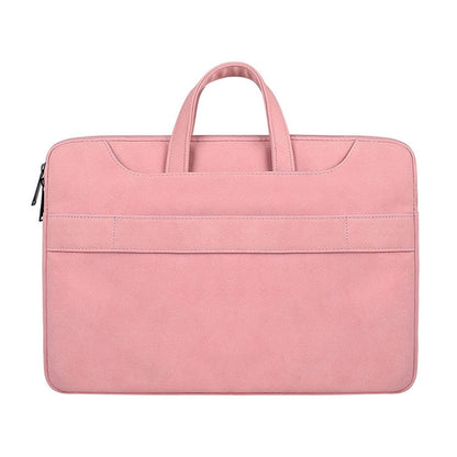 ST06S Waterproof PU Leather Zipper Hidden Portable Strap One-shoulder Handbag for 13.3 inch Laptops, with Magic Stick & Suitcase Belt (Pink) - 13.3 inch by PMC Jewellery | Online Shopping South Africa | PMC Jewellery | Buy Now Pay Later Mobicred