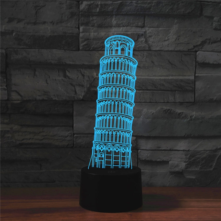 Paris Leaning Tower Shape 3D Colorful LED Vision Light Table Lamp, USB Touch Version - Novelty Lighting by PMC TechLife | Online Shopping South Africa | PMC TechLife | Buy Now Pay Later Mobicred