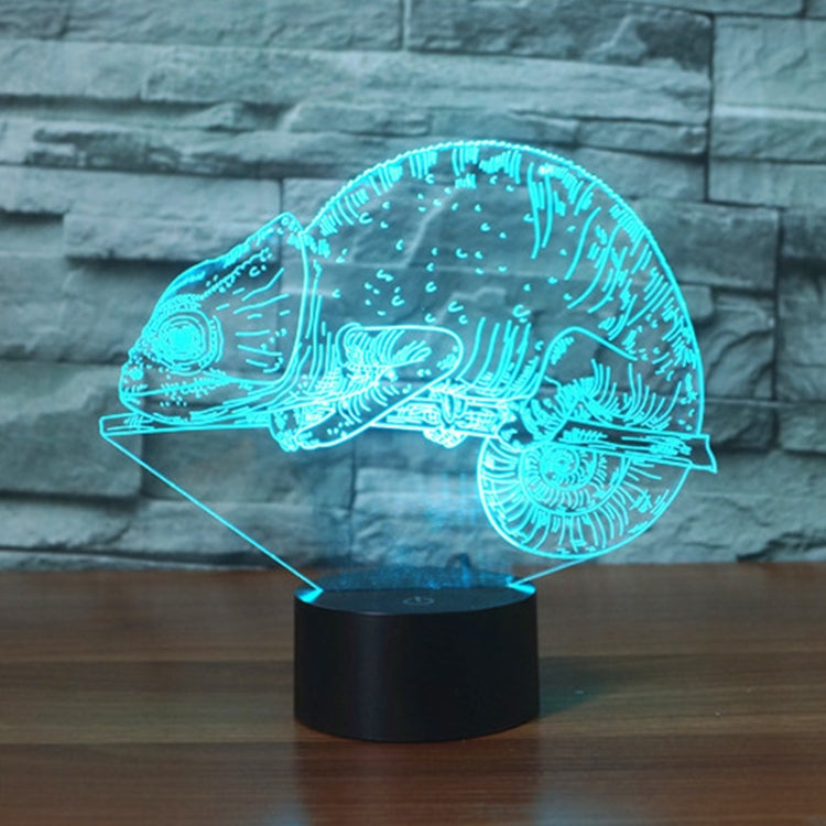 Chameleon Shape 3D Colorful LED Vision Light Table Lamp, Crack Touch Version - Novelty Lighting by PMC TechLife | Online Shopping South Africa | PMC TechLife | Buy Now Pay Later Mobicred