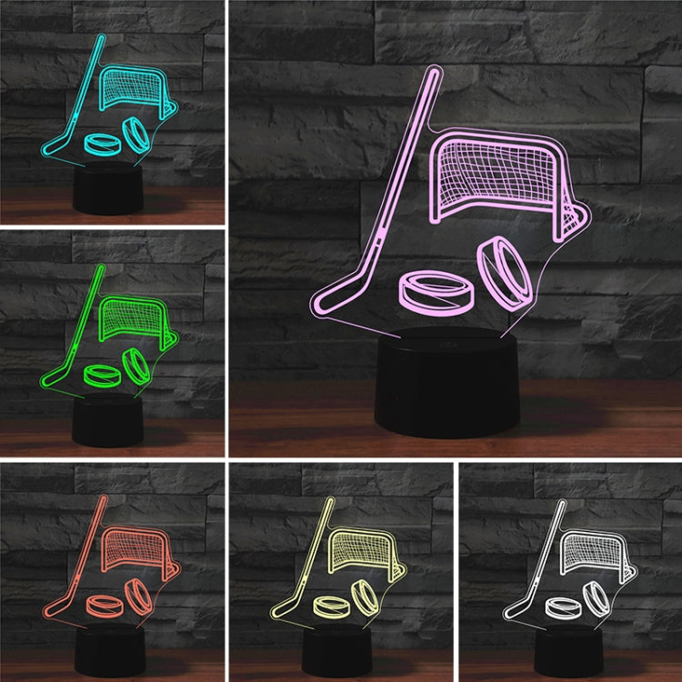 Ice Hockey Shape 3D Colorful LED Vision Light Table Lamp, Charging Touch Version - Novelty Lighting by PMC TechLife | Online Shopping South Africa | PMC TechLife | Buy Now Pay Later Mobicred