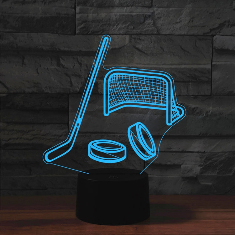 Ice Hockey Shape 3D Colorful LED Vision Light Table Lamp, Crack Touch Version - free shipping - PMC TechLife - Order now!