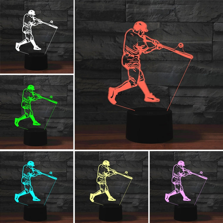 Playing Baseball Shape 3D Colorful LED Vision Light Table Lamp, Crack Remote Control Version - Novelty Lighting by PMC TechLife | Online Shopping South Africa | PMC TechLife | Buy Now Pay Later Mobicred
