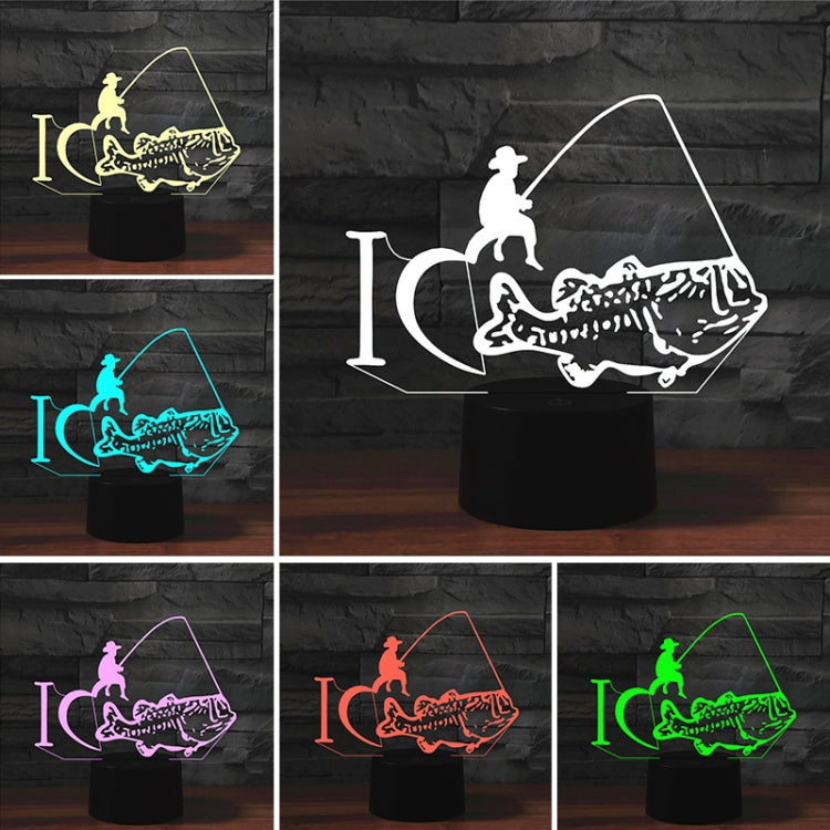 Fishing Shape 3D Colorful LED Vision Light Table Lamp, USB Touch Version - Novelty Lighting by PMC TechLife | Online Shopping South Africa | PMC TechLife | Buy Now Pay Later Mobicred