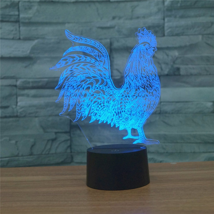 Cock Shape 3D Colorful LED Vision Light Table Lamp, Crack Touch Version - Novelty Lighting by PMC TechLife | Online Shopping South Africa | PMC TechLife | Buy Now Pay Later Mobicred