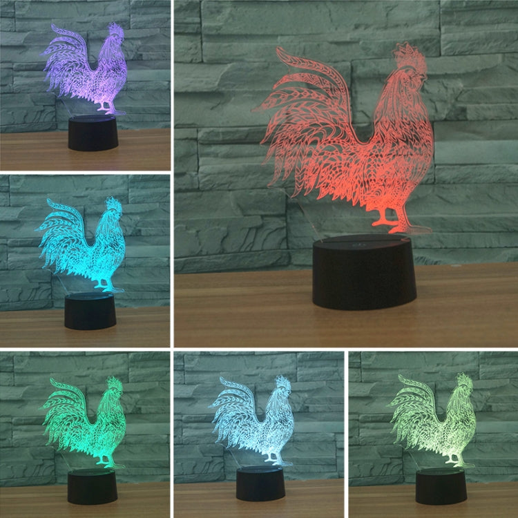Cock Shape 3D Colorful LED Vision Light Table Lamp, Crack Remote Control Version - Novelty Lighting by PMC TechLife | Online Shopping South Africa | PMC TechLife | Buy Now Pay Later Mobicred