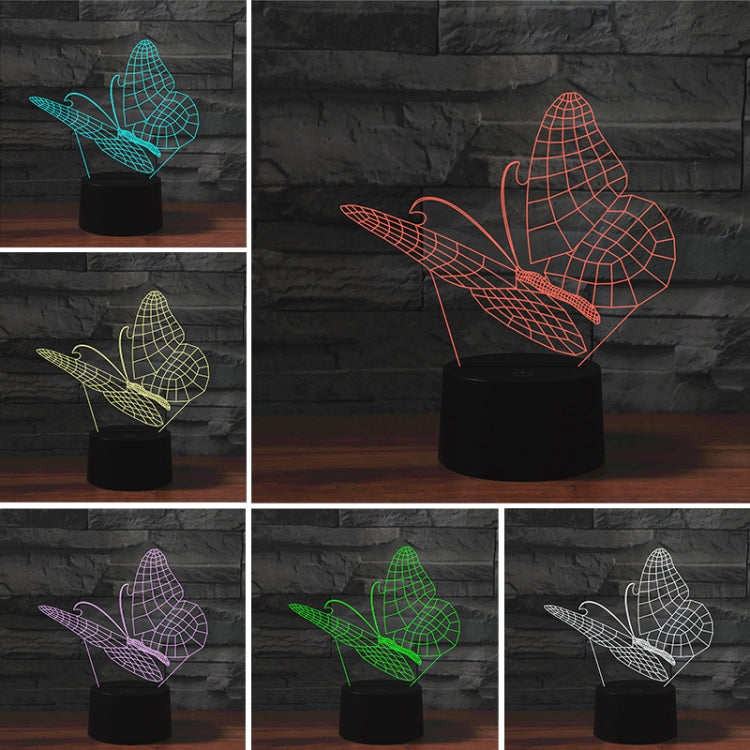 Butterfly Shape 3D Colorful LED Vision Light Table Lamp, Charging Touch Version - Novelty Lighting by PMC TechLife | Online Shopping South Africa | PMC TechLife | Buy Now Pay Later Mobicred