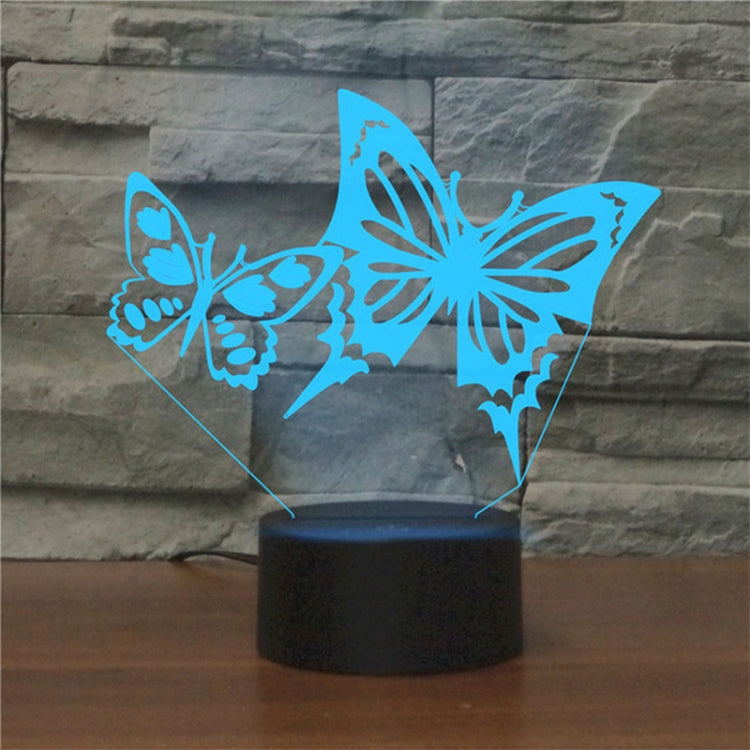 Two Butterflies Shape 3D Colorful LED Vision Light Table Lamp, Charging Touch Version - Novelty Lighting by PMC TechLife | Online Shopping South Africa | PMC TechLife | Buy Now Pay Later Mobicred