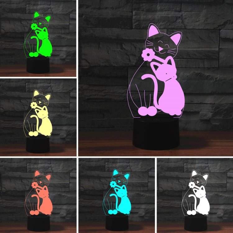 Cat Shape 3D Colorful LED Vision Light Table Lamp, 16 Colors Remote Control Version - Novelty Lighting by PMC TechLife | Online Shopping South Africa | PMC TechLife | Buy Now Pay Later Mobicred