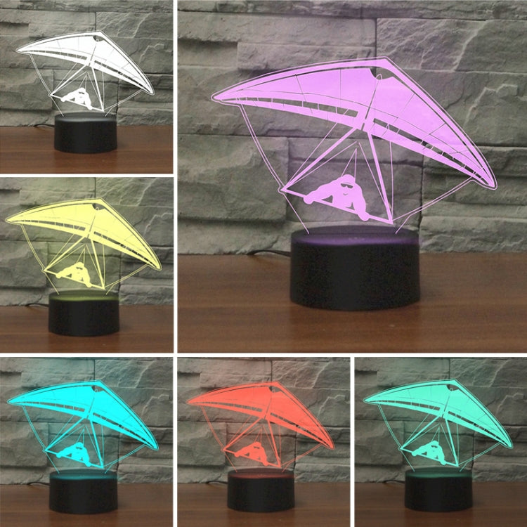 Hang Glider Shape 3D Colorful LED Vision Light Table Lamp, Crack Touch Version - Novelty Lighting by PMC TechLife | Online Shopping South Africa | PMC TechLife | Buy Now Pay Later Mobicred