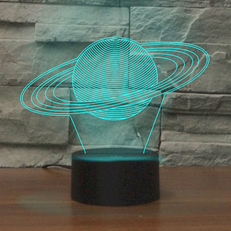 Saturn Shape 3D Colorful LED Vision Light Table Lamp, 16 Colors Remote Control Version - free shipping - PMC TechLife - Order now!