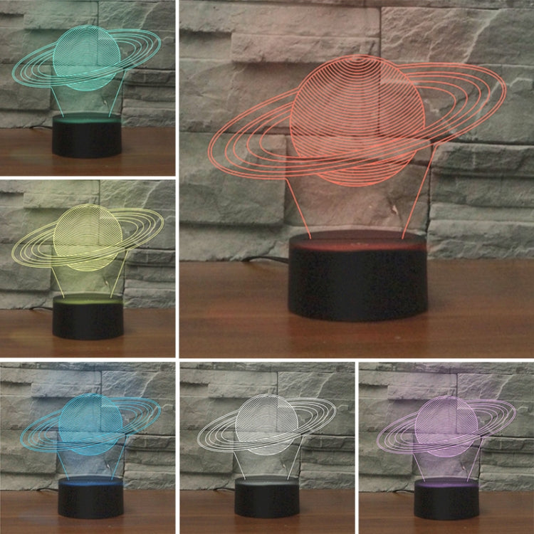Saturn Shape 3D Colorful LED Vision Light Table Lamp, Charging Touch Version - Novelty Lighting by PMC TechLife | Online Shopping South Africa | PMC TechLife | Buy Now Pay Later Mobicred