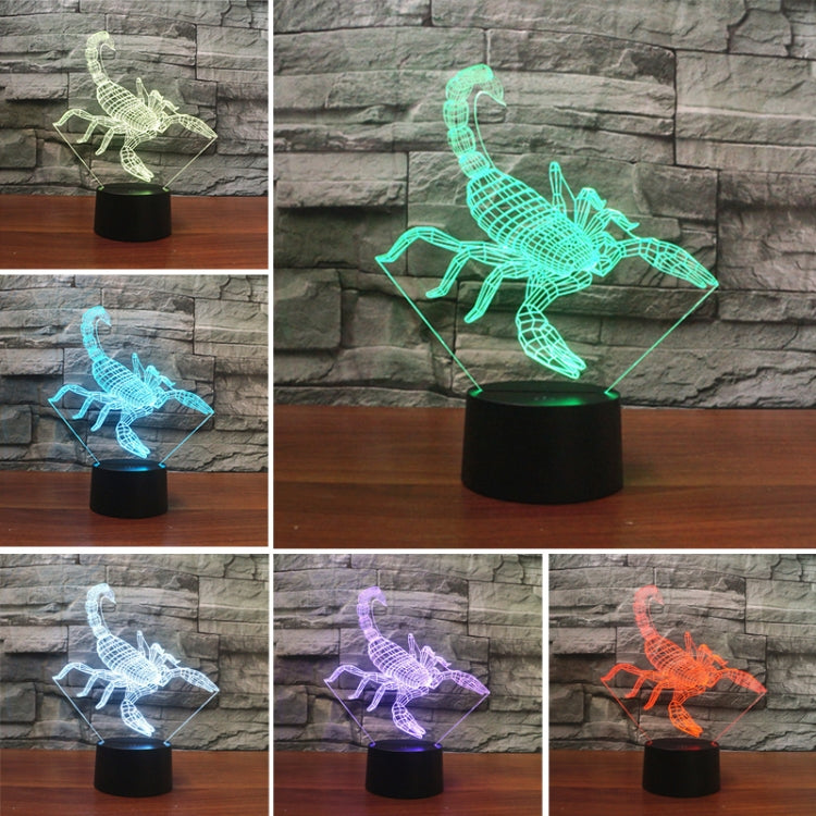 Scorpion Shape 3D Colorful LED Vision Light Table Lamp, USB Touch Version - Novelty Lighting by PMC TechLife | Online Shopping South Africa | PMC TechLife | Buy Now Pay Later Mobicred