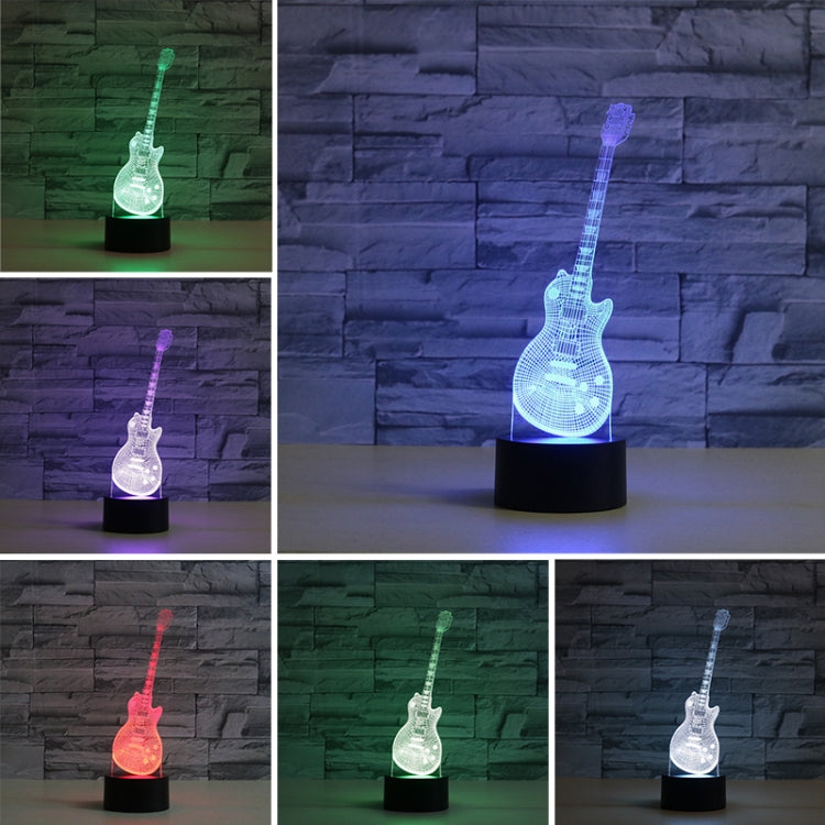 Guitar Shape 3D Colorful LED Vision Light Table Lamp, Crack Remote Control Version - Novelty Lighting by PMC TechLife | Online Shopping South Africa | PMC TechLife | Buy Now Pay Later Mobicred