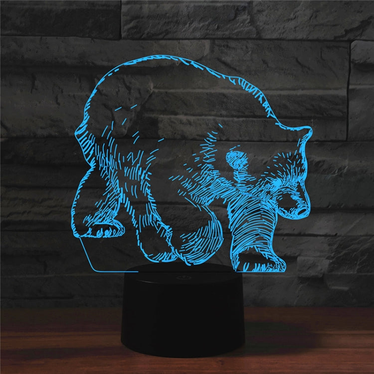 Bear Shape 3D Colorful LED Vision Light Table Lamp, USB Touch Version - free shipping - PMC TechLife - Order now!