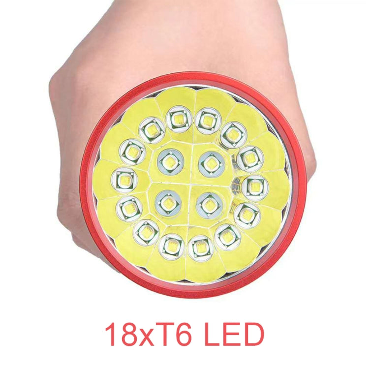3 Gears, DB18 18xT6, Luminous Flux: 5400lm LED Flashlight, Without Battery (Red Black) - LED Flashlight by PMc TechLife | Online Shopping South Africa | PMc TechLife | Buy Now Pay Later Mobicred