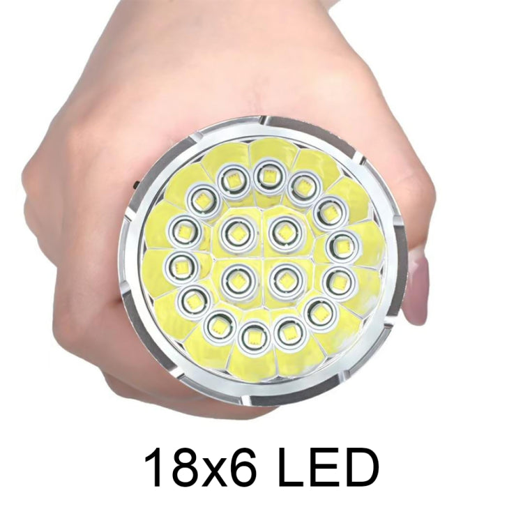 3 Gears, K18MAX 18xT6, Luminous Flux: 5400lm LED Flashlight, Without Battery (Black) - LED Flashlight by PMc TechLife | Online Shopping South Africa | PMc TechLife | Buy Now Pay Later Mobicred