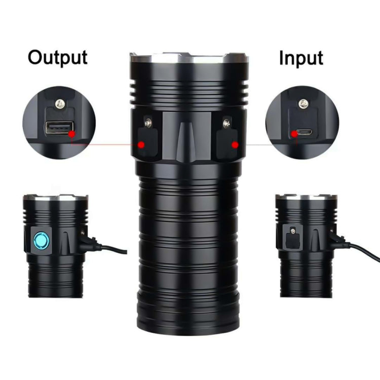 3 Gears, K18MAX 18xT6, Luminous Flux: 5400lm LED Flashlight, Without Battery (Black) - LED Flashlight by PMc TechLife | Online Shopping South Africa | PMc TechLife | Buy Now Pay Later Mobicred