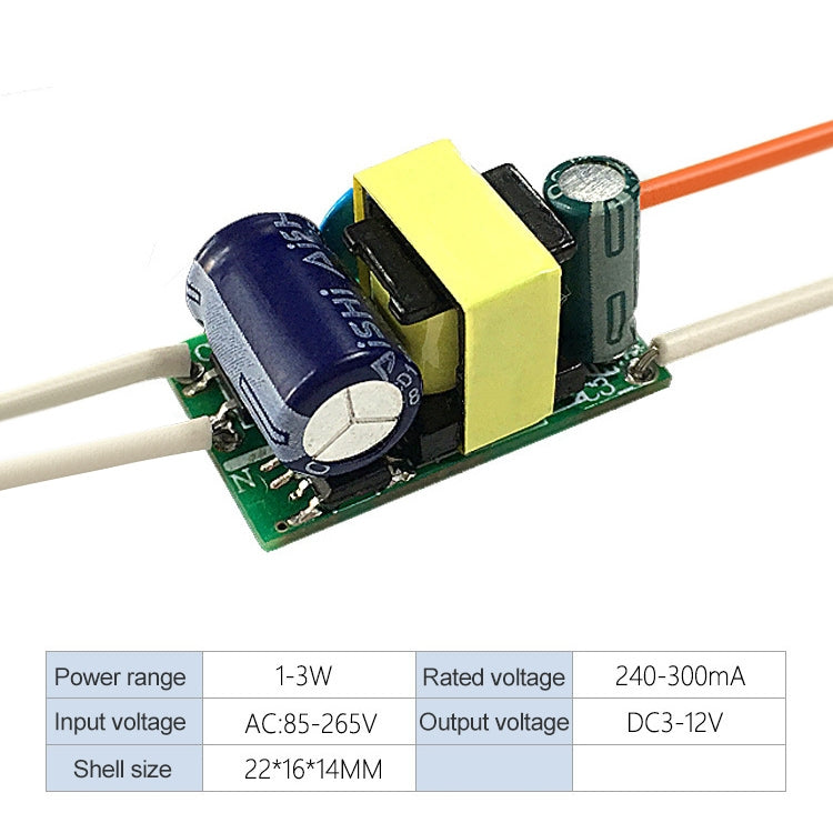 1-3W LED Driver Adapter Isolated Power Supply AC 85-265V to DC 3-12V - LED Drivers by PMC Jewellery | Online Shopping South Africa | PMC Jewellery