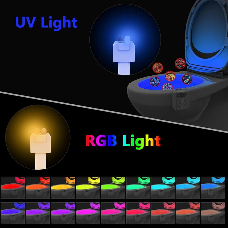 16-colors PIR Motion Sensor + Light Sensor UV Sterilization Aromatherapy LED Light, Home Toilet Bathroom Seat Night Light, DC 5V - Sensor LED Lights by PMC TechLife | Online Shopping South Africa | PMC TechLife | Buy Now Pay Later Mobicred