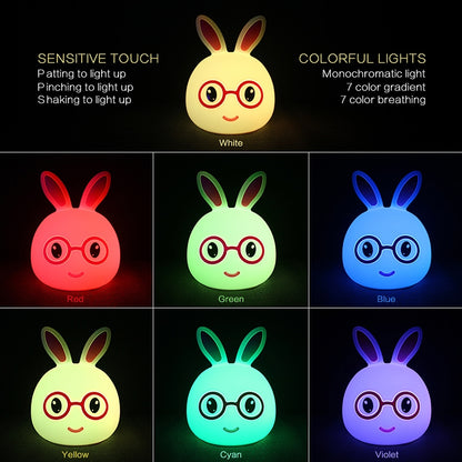 Happy Rabbit Creative Touch 3D LED Decorative Night Light, AAA Battery Version (Pink) - Night Lights by PMC Jewellery | Online Shopping South Africa | PMC Jewellery