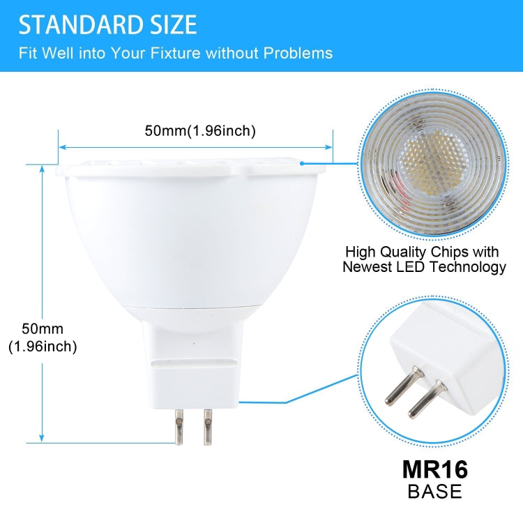 MR16-6LED 5W 2835COB LED Spotlight, AC12-18V DC12-24V (White Light) - LED Blubs & Tubes by PMc TechLife | Online Shopping South Africa | PMc TechLife | Buy Now Pay Later Mobicred