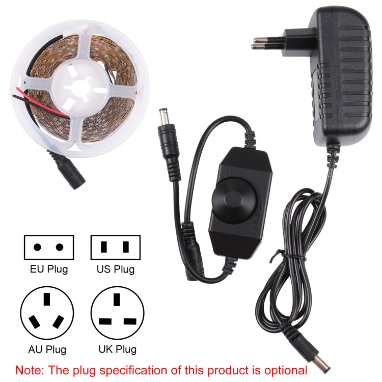 Bare Board 2835 SMD Dimmable White Light / Warm Light LED Rope Light, 60 LED/m, Length: 5m, 12V 2A 100-240V(UK Plug) - Bare Board Light by PMC TechLife | Online Shopping South Africa | PMC TechLife | Buy Now Pay Later Mobicred