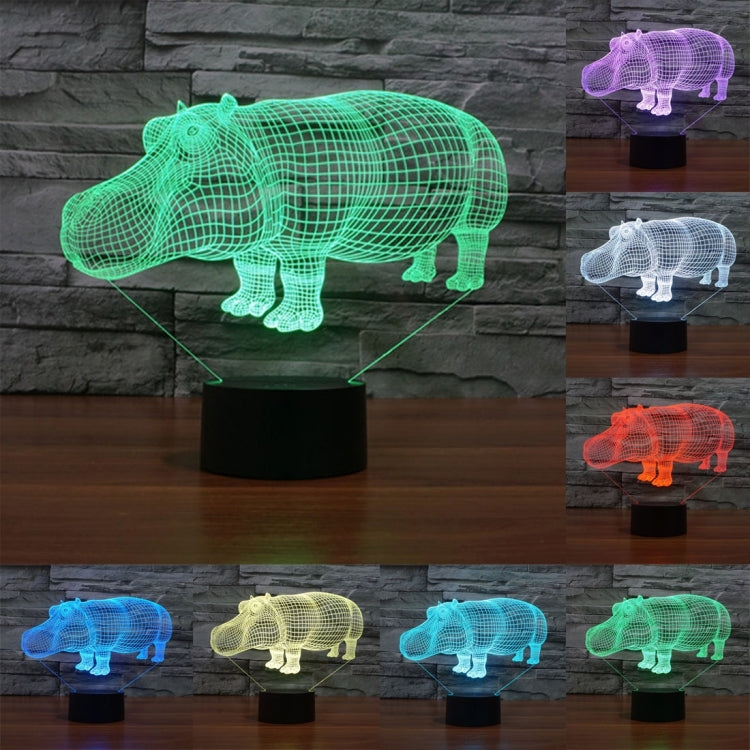 Rhino Style 3D Touch Switch Control LED Light , 7 Color Discoloration Creative Visual Stereo Lamp Desk Lamp Night Light - Novelty Lighting by PMC TechLife | Online Shopping South Africa | PMC TechLife | Buy Now Pay Later Mobicred