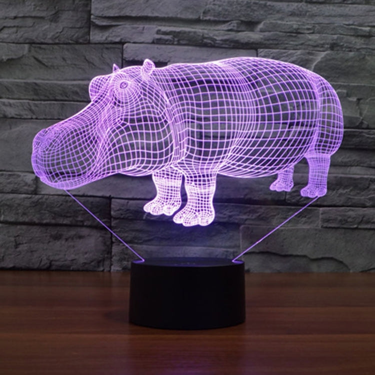 Rhino Style 3D Touch Switch Control LED Light , 7 Color Discoloration Creative Visual Stereo Lamp Desk Lamp Night Light - Novelty Lighting by PMC TechLife | Online Shopping South Africa | PMC TechLife | Buy Now Pay Later Mobicred