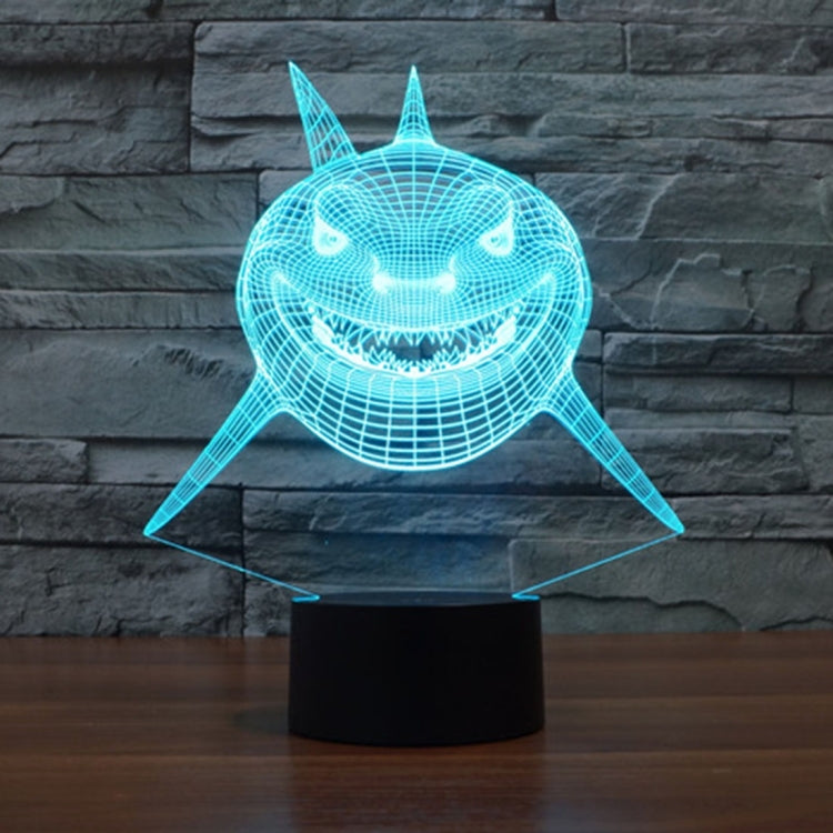 Positive Face Shark Style 3D Touch Switch Control LED Light , 7 Color Discoloration Creative Visual Stereo Lamp Desk Lamp Night Light - free shipping - PMC TechLife - Order now!