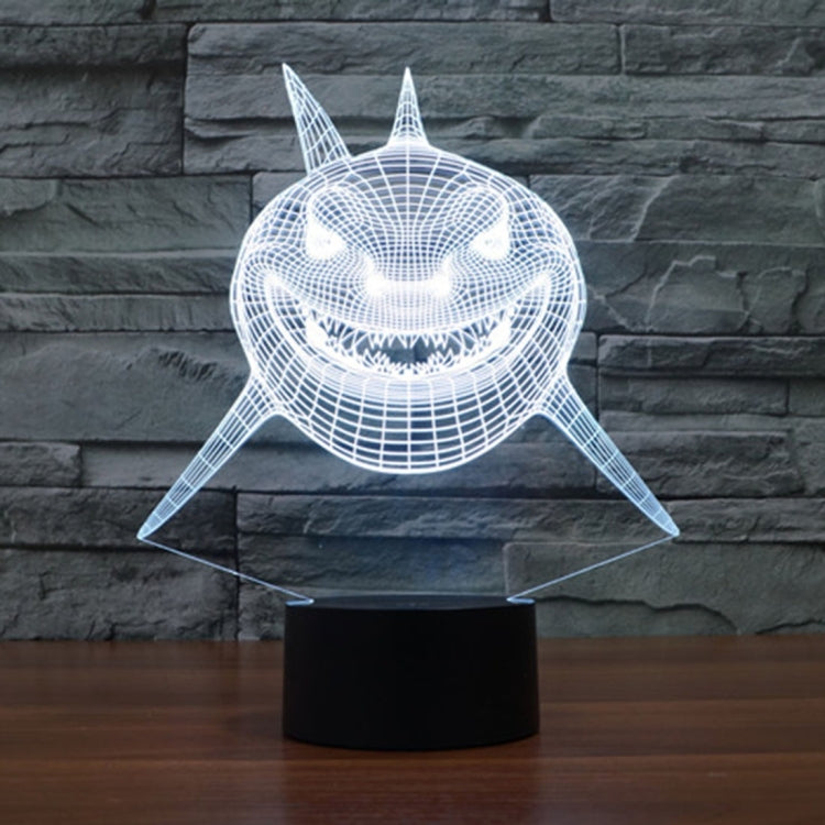 Positive Face Shark Style 3D Touch Switch Control LED Light , 7 Color Discoloration Creative Visual Stereo Lamp Desk Lamp Night Light - free shipping - PMC TechLife - Order now!