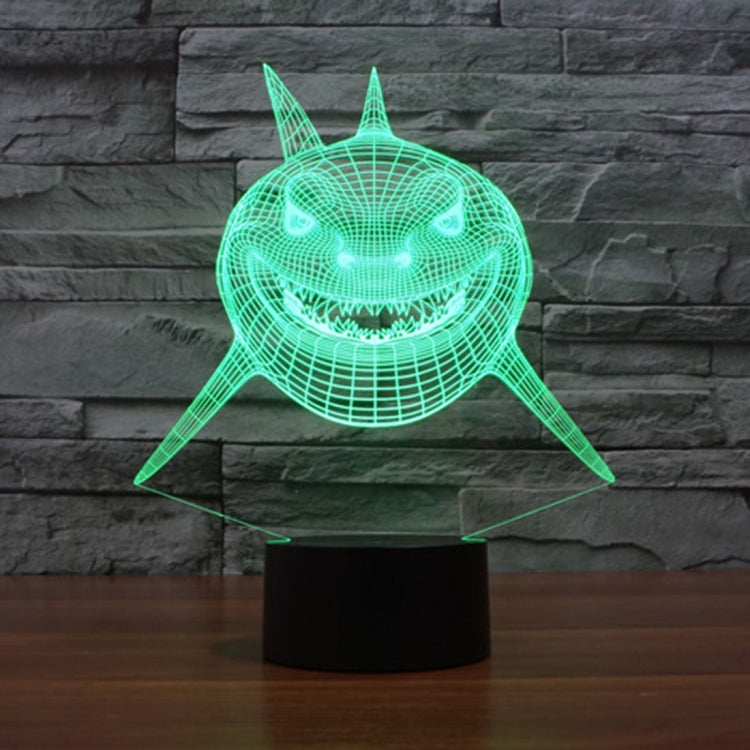 Positive Face Shark Style 3D Touch Switch Control LED Light , 7 Color Discoloration Creative Visual Stereo Lamp Desk Lamp Night Light - free shipping - PMC TechLife - Order now!