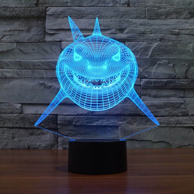 Positive Face Shark Style 3D Touch Switch Control LED Light , 7 Color Discoloration Creative Visual Stereo Lamp Desk Lamp Night Light - free shipping - PMC TechLife - Order now!